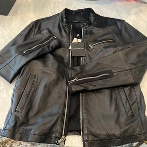 Brand new John Varvatos black leather jacket bought from Nordstrom. Never worn.